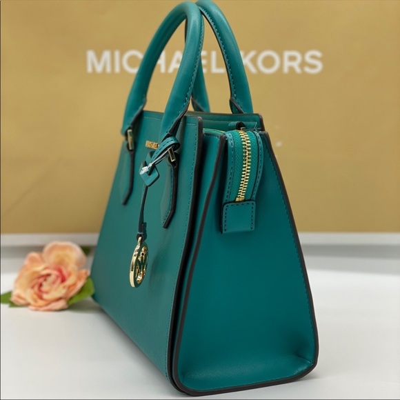 Michael Kors Handbags - MICHAEL KORS HOPE MEDIUM MESSENGER AQUA